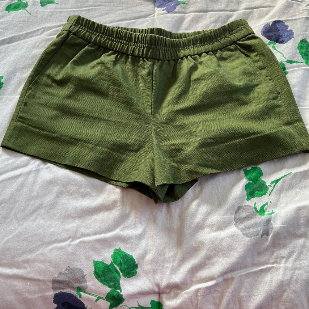 J Crew olive green linen short